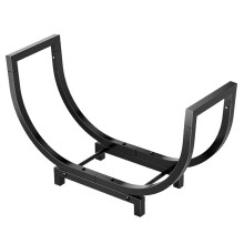 24 Inch Metal Fireplace Log Grate, Heavy Duty Detachable Firewood Rack, Camping Use, Steel Construction