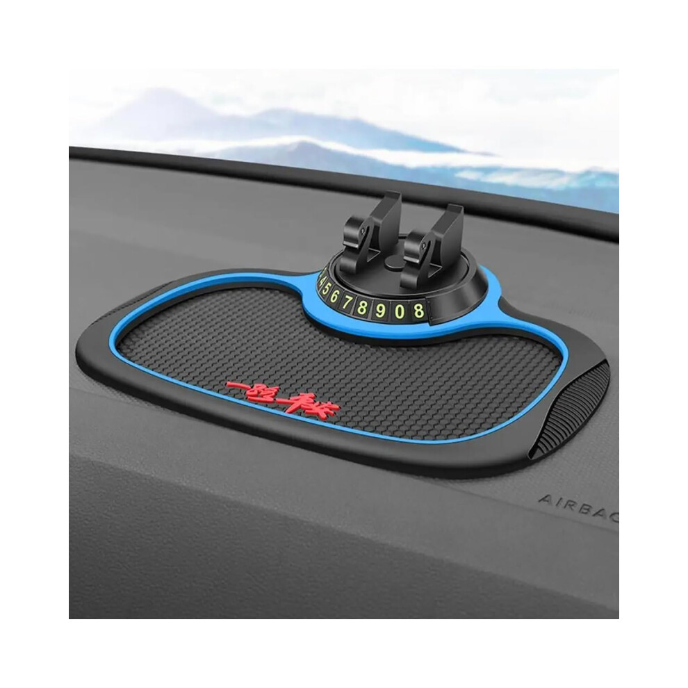 Dashboard Mat 1Piece Antislip Car Dashboard Pad With Phone Holder, Multifunctional Storage For Car Navigation Blue 9187378390719