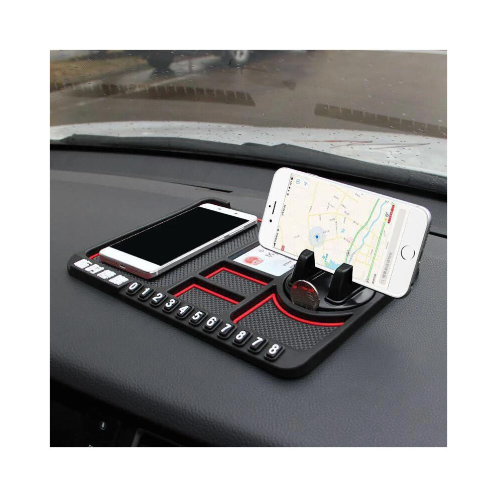 Car Dashboard Antislip Mat Silicone Phone Holder Heat And Cold Resistant Nonslip Pad Red 9382693326393