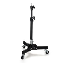 Heavy Duty Adjustable Tripod Light Stand with Lockable Wheels 78.5cm 50kg Load Capacity