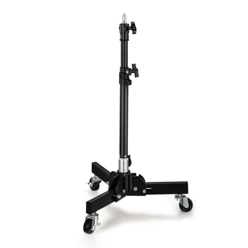 Heavy Duty Adjustable Tripod Light Stand with Lockable Wheels 78.5cm 50kg Load Capacity