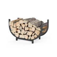 30 Inch Metal Firewood Rack Heavy Duty Indoor Outdoor Log Holder with Large Capacity Storage