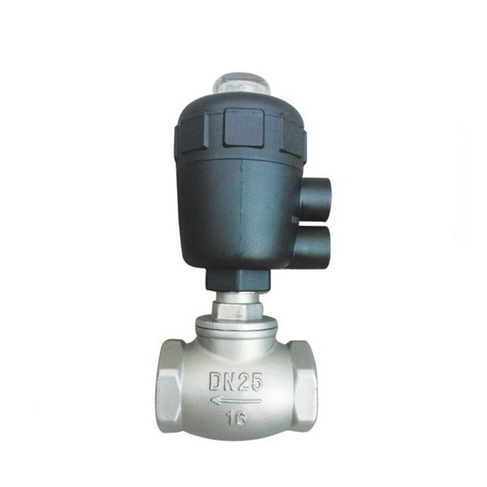 Stainless Steel Ttype Pneumatic Thread Globe Valve Ptfe Sealing Size 1Inch Double Acting 9187378391532