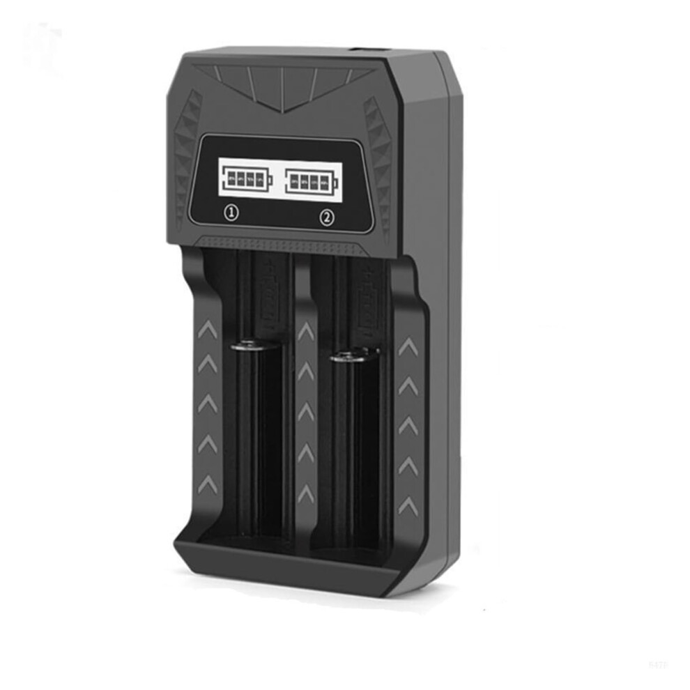 18650 21700 Battery Charger Usb Typec Fast Charging Dual Slots Lcd Display Fireproof Housing 9347817566796