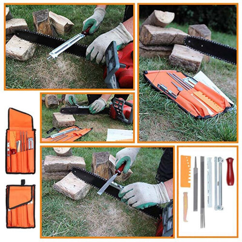 Chainsaw Sharpening Kit 10 Pieces Saw Chains Files Set Universal Chainsaw File Set File Kit for Sharpening Saw Chains 2