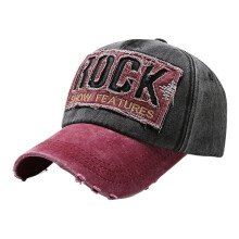 Korean Version Of The Washed Letter Spring And Autumn Cap Denim Baseball Hat Unisex Size 8Y Adjustable Black Sunhat