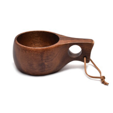 Wood Handle Cowhide Rope Hook Juice Milk Cup Coffee- 3