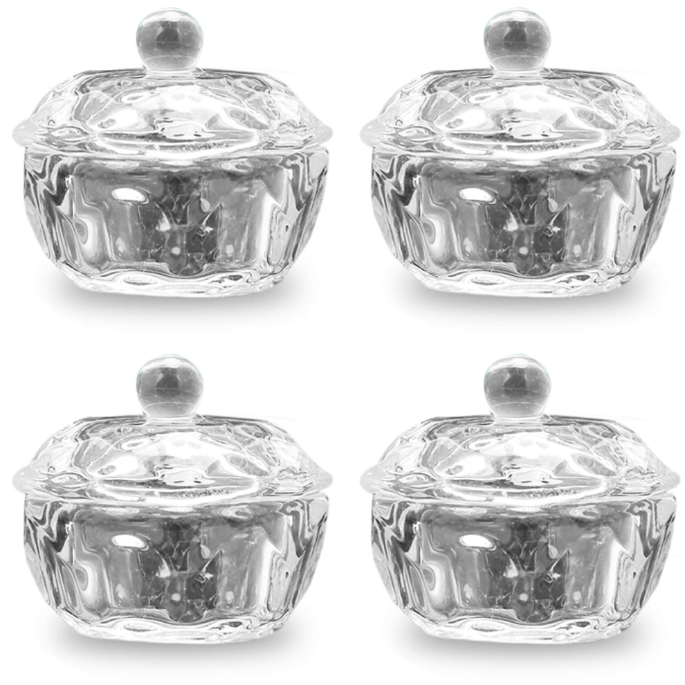 Transparent Acrylic Liquid Powder Bowls, Elegant Glass Crystal Nail Art Cups for Professional Manicure Salons Home Use For Halloween Parties