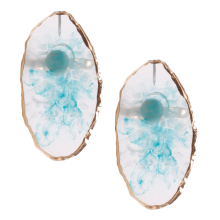 Natural Material Nail Art Palette, Resin Mixing Color Dish With Golden Edge Design For Professional Texture, Easy To Clean And Suitable For Nail Art