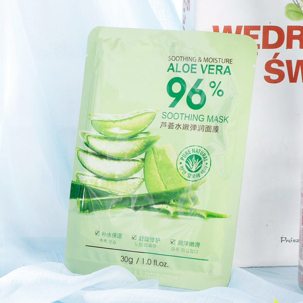 Hydrating Face Mask with Aloe Vera, Natural Aloe Vera Gel Soothing Sheet Mask for Dry Oily Sensitive Skin, Boosts Overall Hydration and Gentle and