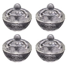 Professional Manicure Tools, Glass Nail Bowls with Special Design Lid for Easy Cleaning, Crystal Clear Glass, Ideal for Acrylic Liquid Powder Mixing,