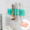 Wall-Mounted Makeup Brush Organizer Silicone Cosmetic-Green 4