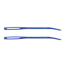 Aiguille à coudre à grand œil avec pointe incurvée,-Bleu