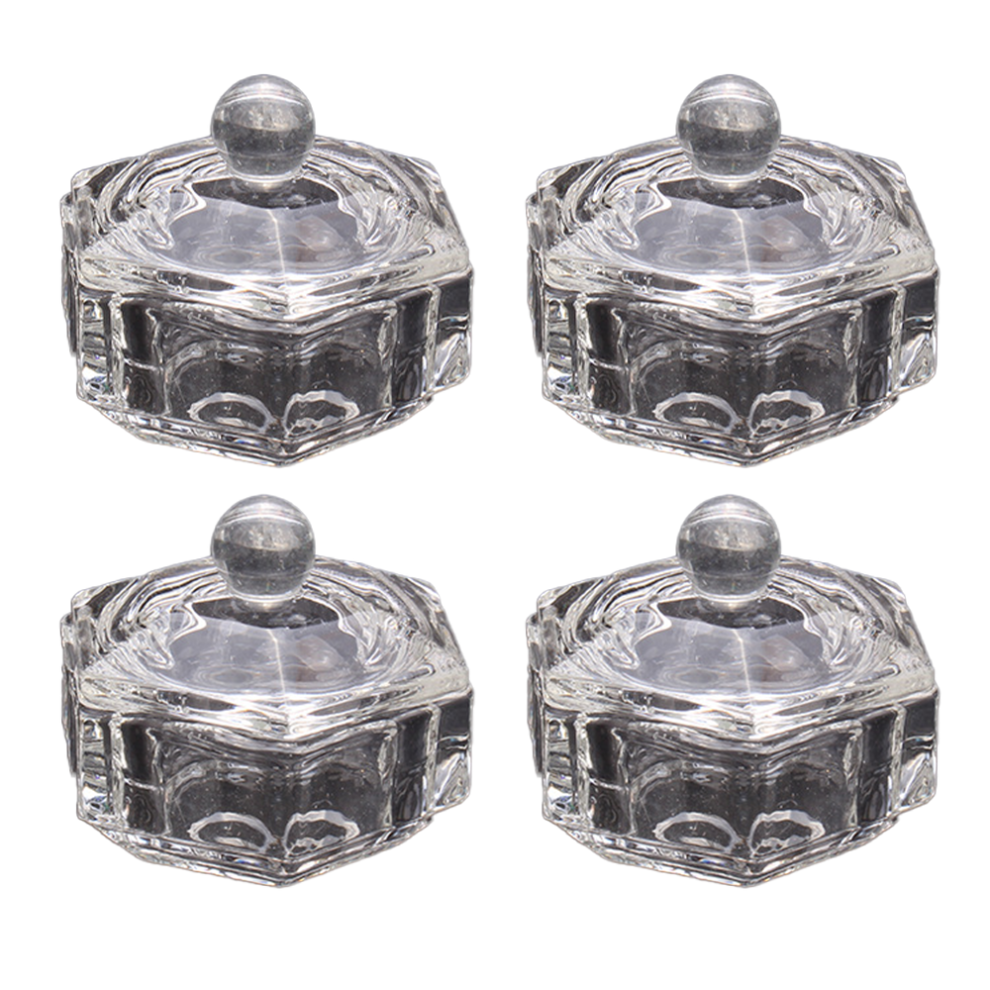 Transparent Acrylic Liquid Powder Bowls, Elegant Glass Crystal Nail Art Cups for Professional Manicure Salons Home Use For Halloween Parties