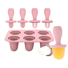 Ice Pop Molds Silicone 6Cavity Cake Pop Mold 4.72 X 3.94 X 3.19 In Freezer Tray Reusable Easy Release Dark Pink