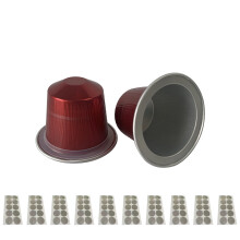 100 stuks aluminiumfolie koffiecapsule met-Rood