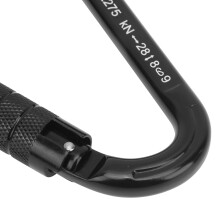 28KN Black Aluminum Climbing Carabiner with Lock for Safety and Accessory