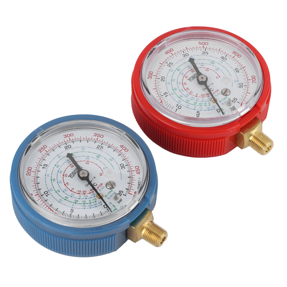 Air Conditioning Fluoride Pressure Gauge, 7.5X3cm, Psi/Kpa Red/Blue 5071379128287