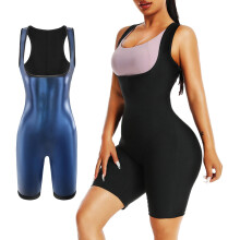 Sauna Suits for Women Weight Loss 3 In 1 Jumpsuit Waist Trainer Vest Sweat Suits Slimming Body Shaper Size S Blue