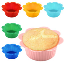 12 Pcs Silicone Cupcake Liners Reusable Baking Cups NonStick 3.15 Inch Pink for Holiday Party