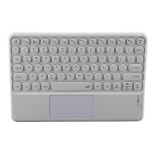 Kabellose 10-Zoll Runde Tastenkappen Wasserdichtes Bluetooth-Tastatur, Weiß