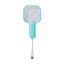 Electric Fly Zapper Racket 5Layer Safety Mesh Trap Attractant LED Light Backyard Patio Camping Blue
