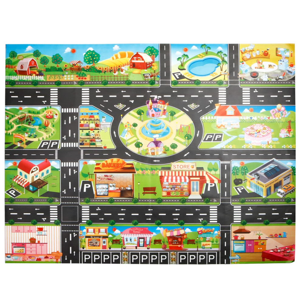PVC Kids Rug Playmat City Life, Game Area  Educational Gift 100x130cm