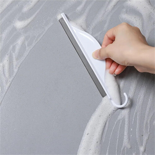 Shower Scraper Silicone Glass Cleaning Tool For Bathroom Windows And Shower Doors White 2