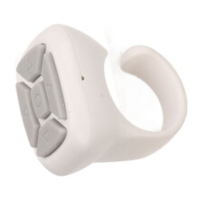 Anello con telecomando Bluetooth ricaricabile via USB per iOS e Android, bianco