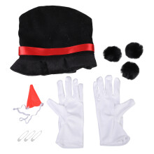 Snowman Hat Top Hat Set New Year Christmas Party-Picture suit