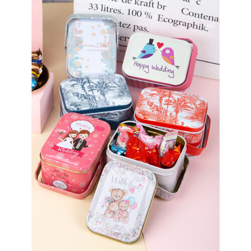 Small Suitcase Storage Tin With Lids Candy Biscuits Box-style 8 1