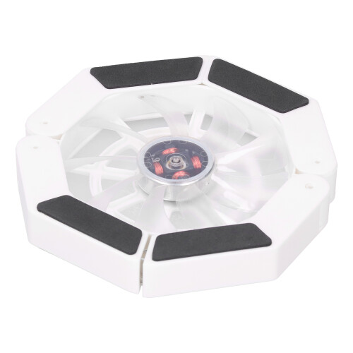 White Notebook Cooler with 14cm Luminous Fan Foldable Stand USB DRS08 2