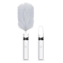 Electric Feather Duster with 360 Rotating Microfiber Head, Telescopic Reach, Rechargeable for Home Cleaning