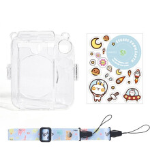 För  Instax  12 PC Kamerafodral Skyddsskydd Axelrem Förvaringsväska Strap Sticker Set Blå