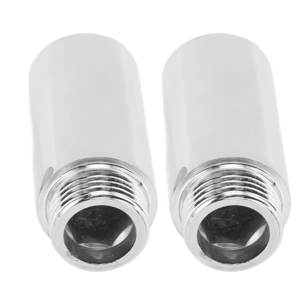 Bathroom Shower Head Extension Pipe Stainless Steel 2Pcs Chrome 5.1Cm 3221375415627
