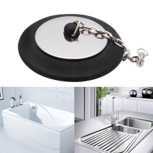 Kitchen Sink Drain Stopper Stainless Steel and Rubber Plug for Secure Sealing Fits Standard Drains
