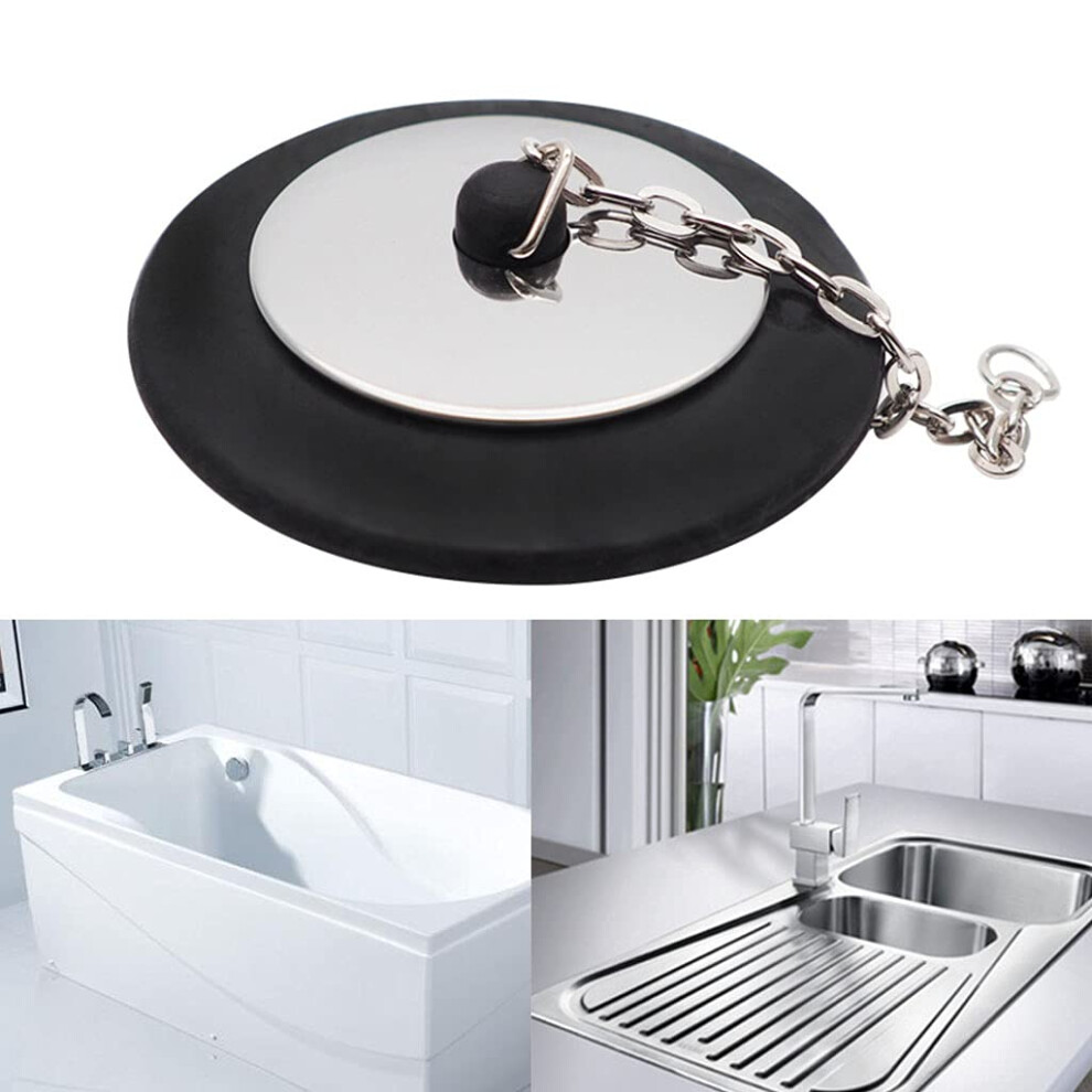 Kitchen Sink Drain Stopper Stainless Steel And Rubber Plug For Secure Sealing Fits Standard Drains 9164114679062
