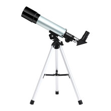 90X Portable Kids Telescope with Tripod, 50mm Aperture, Black & Silver