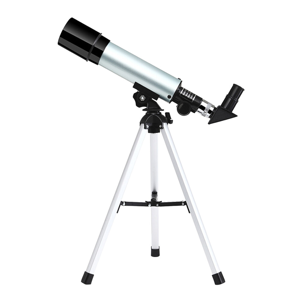 90X Portable Kids Telescope With Tripod, 50Mm Aperture, & Black/Silver 7671379136046