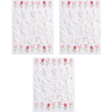 Adesivos de unhas em relevo para meninas, material confiável, com design floral e textura 3D, autoadesivos para acessórios de manicure faça você
