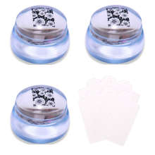 Tampon transparent pour nail art, outil de manucure HD épais pour un stamping précis, convient à toutes les tailles d'ongles, lavable pour les
