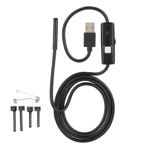 Caméra endoscopique industrielle à large application avec conception flexible, étanche, pour inspection, éclairage LED réglable, boroscope USB