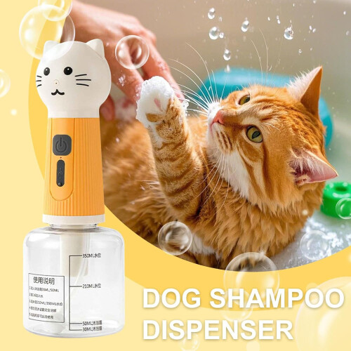 Dog Shampoo Dispenser with OneButton Foam Control, USB Rechargeable Automatic Pet Bath Foamer 1