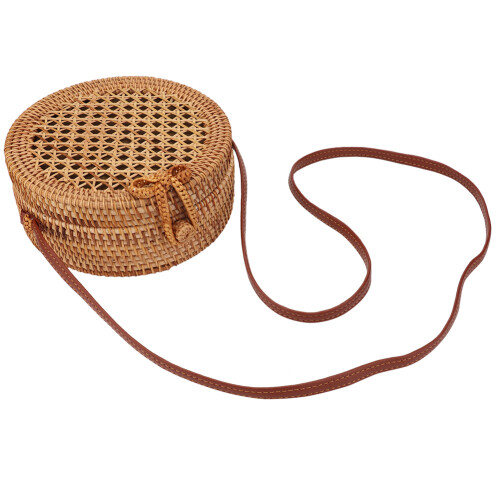 Χειροποίητη τσάντα Boho από ψάθα, φυσικό ρατάν, ελαφρύ σχέδιο, κομψά αξεσουάρ, 2