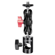 Light Stand Mount Adapter with 360 Double Ball Head for Camera Monitor and LED Light, 1/4'' Screw