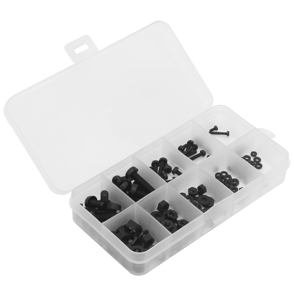 Electronic Insulation Screw Kit 150Pcs Black Nylon M2 M2.5 M3 M4 M5 8491379139378