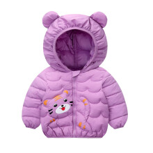 Toddler Winter Down Coat Unisex 1218 Months Purple Hooded Bear Ears Cartoon Lightweight Jacket