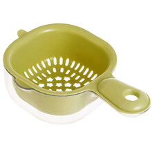 Rotating Colander Salad Spinner 2in1 Strainer with Spout for Fruits Vegetables Washing Green