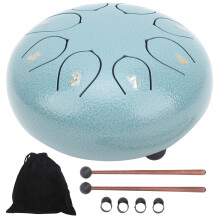 Rain Drum for Outside 6Inch Steel Tongue Drum, 8 Note C Major Musical Instrument with Soft Voice, Zen Atmosphere Tool for Yoga Meditation and Stress