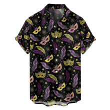 Fashionable Men's ShortSleeved Shirt With Chest Pocket Black Size L Casual Summer Style